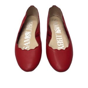Sam & Libby Red Scalloped Ballet Flats